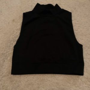 BEBE MOCK NECK CROP TOP
